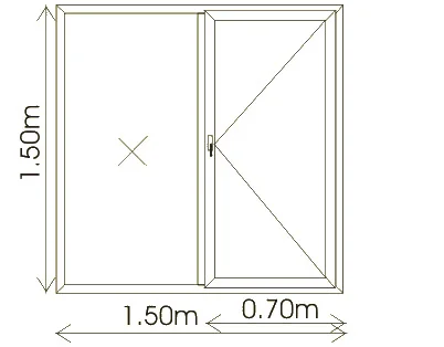 Двоен прозорец · 2.20 × 1.50 m